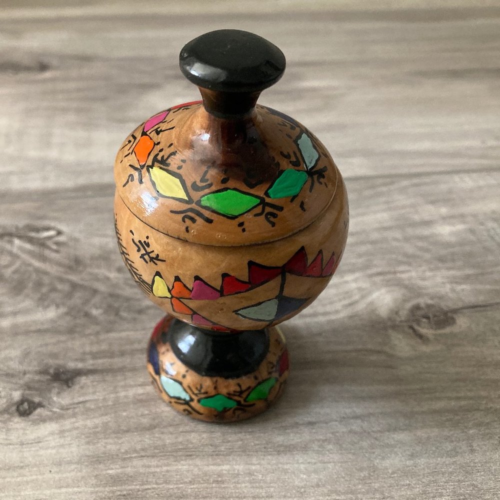 Mini Tunisian Olive Wood, Hand Painted Decorative Home Ornamentation